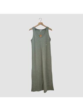L.L. Bean Sleeveless Midi Dress Women’s Size M Green Cotton Round Neck NWT